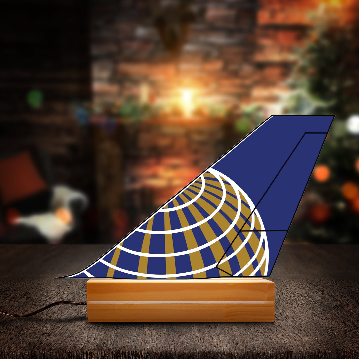 United Airlines Boeing 747-400 Continental"Globe" Tail Photo Night Light