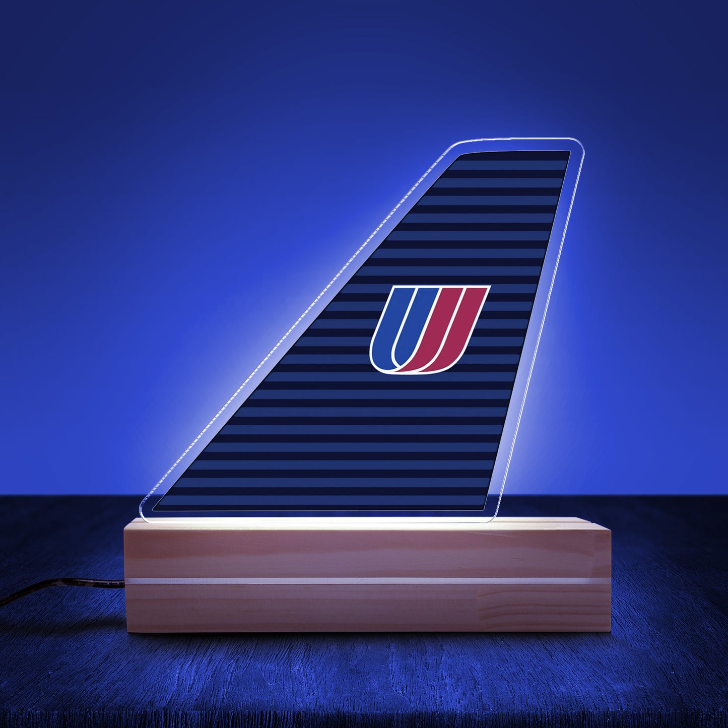 United Airlines Boeing 757-222 N515UA Battleship Grey Livery Tail Custom Shape Photo Night Light