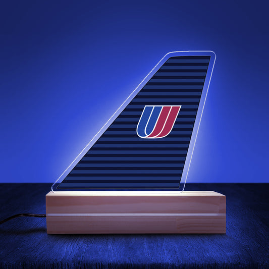 United Airlines Boeing 757-222 N515UA Battleship Grey Livery Tail Custom Shape Photo Night Light