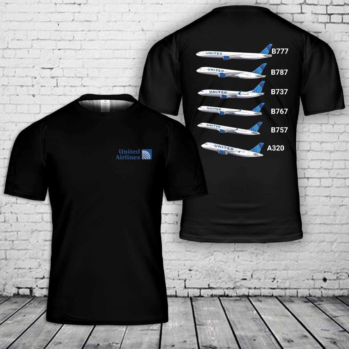 United Airlines Fleet 3D T-Shirt