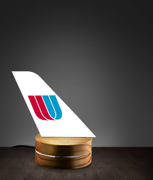 United Airlines Saul Bass livery Tail Custom Shape Photo Night Light