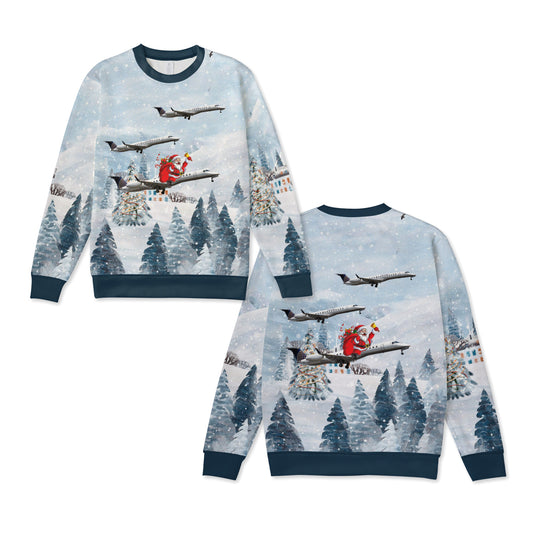 United Express Embraer ERJ-145XR Christmas Knitted Sweater