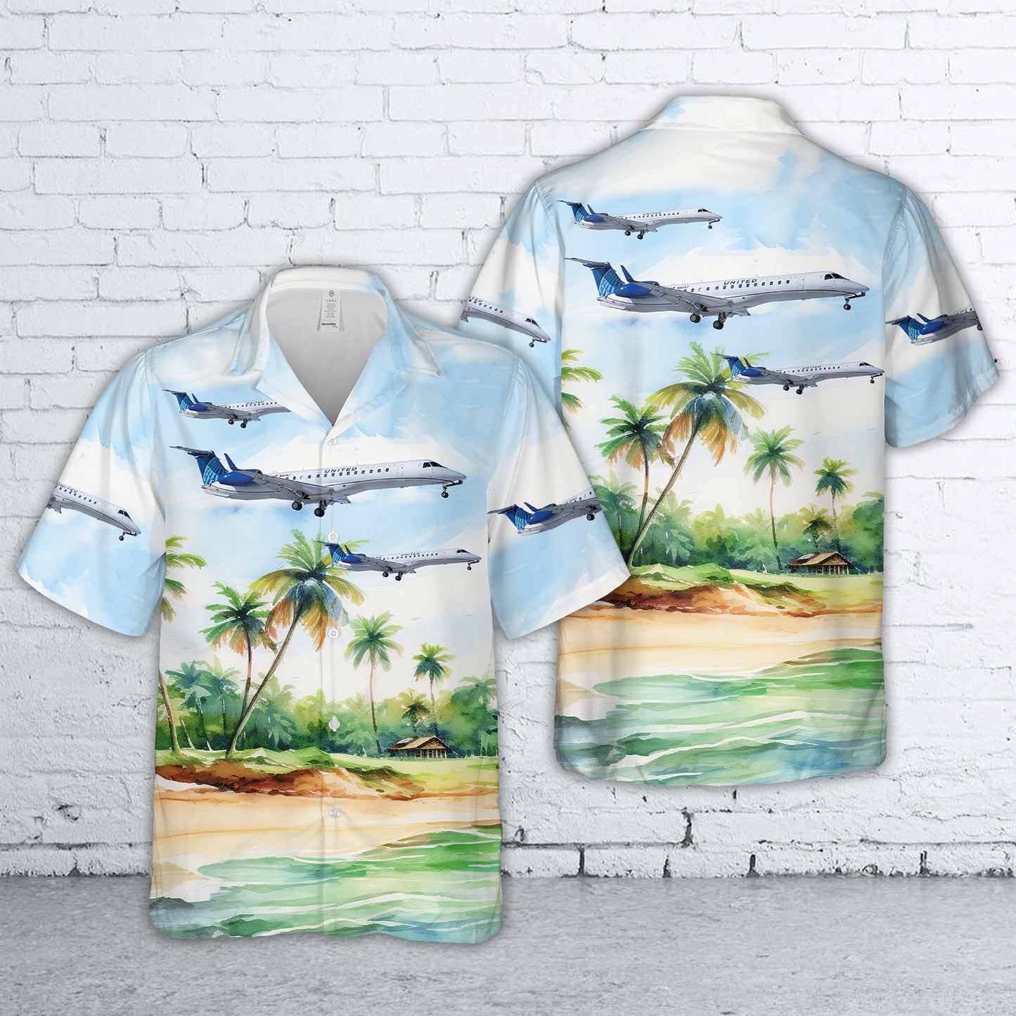 United Express Embraer ERJ-145XR Hawaiian Shirt