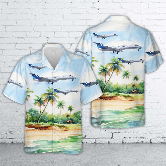 United Express Embraer ERJ-145XR Hawaiian Shirt