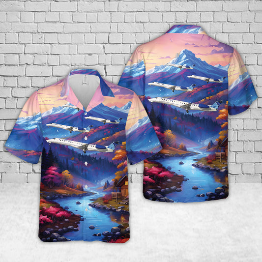 United Express (Commutair) Embraer ERJ-145XR Hawaiian Shirt