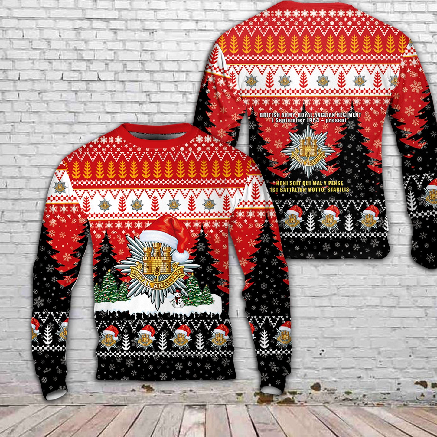 United Kingdom, British Army, Royal Anglian Regiment Christmas Sweater