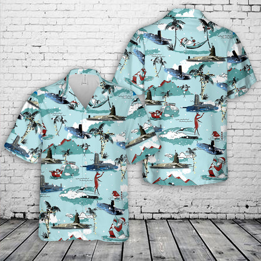 United Kingdom, Royal Navy Vanguard-class Submarine Christmas Hawaiian Shirt