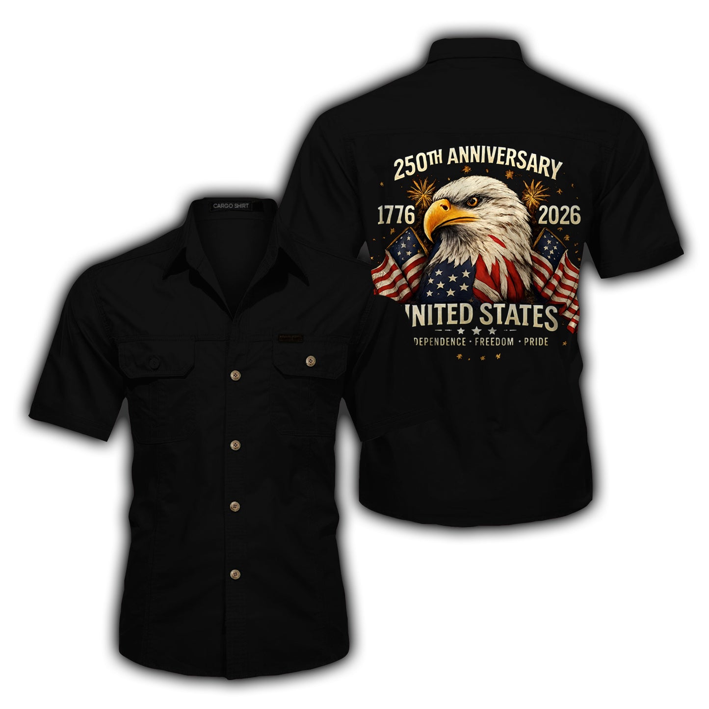 United States 250th Anniversary 1776-2026 Cotton Cargo Shirt