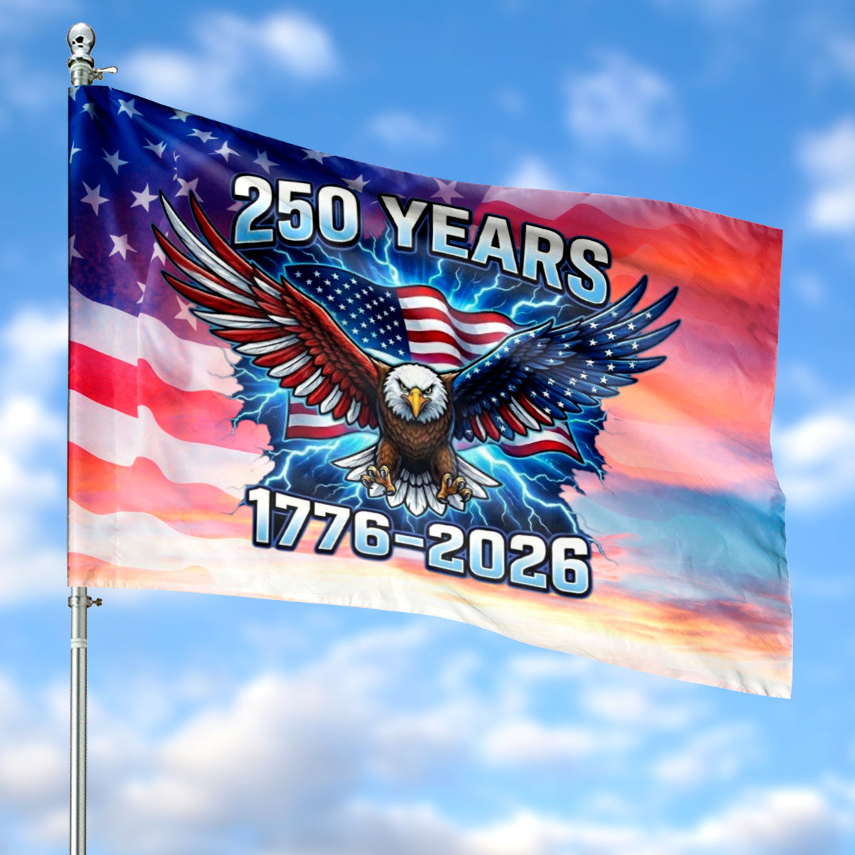 United States 250th Anniversary 1776-2026 House Flag
