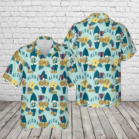 United States Armed Forces Global War on Terrorism Service Medal (GWOT-SM) Hawaiian Shirt