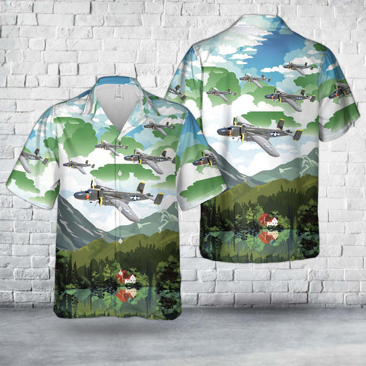 United States Army Air Forces North American B-25 Mitchell B-25J-15-NC SN 44-28866 “Champaign Gal” WWII Hawaiian Shirt
