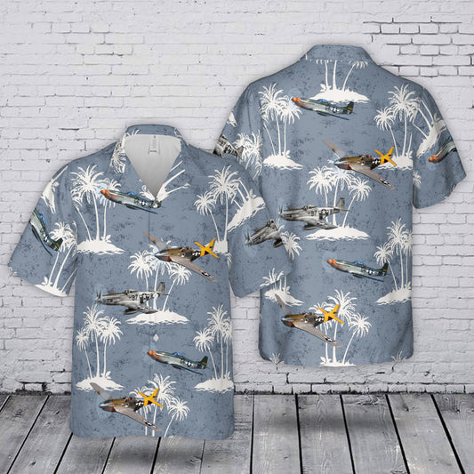United States Army Air Forces (USAAF) P-51D Mustang Air Museum Hawaiian Shirt