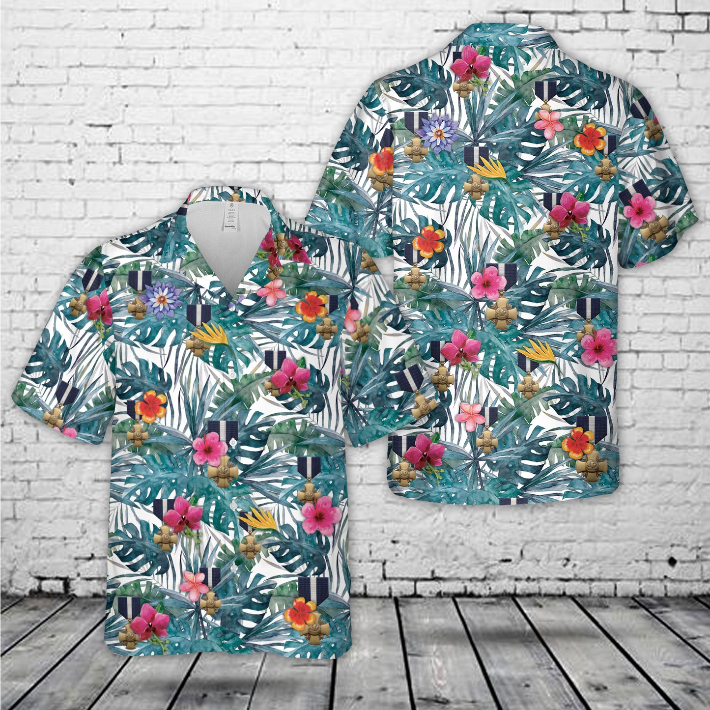 United States Department of the Navy (DON) Navy Cross Medal Hawaiian Shirt