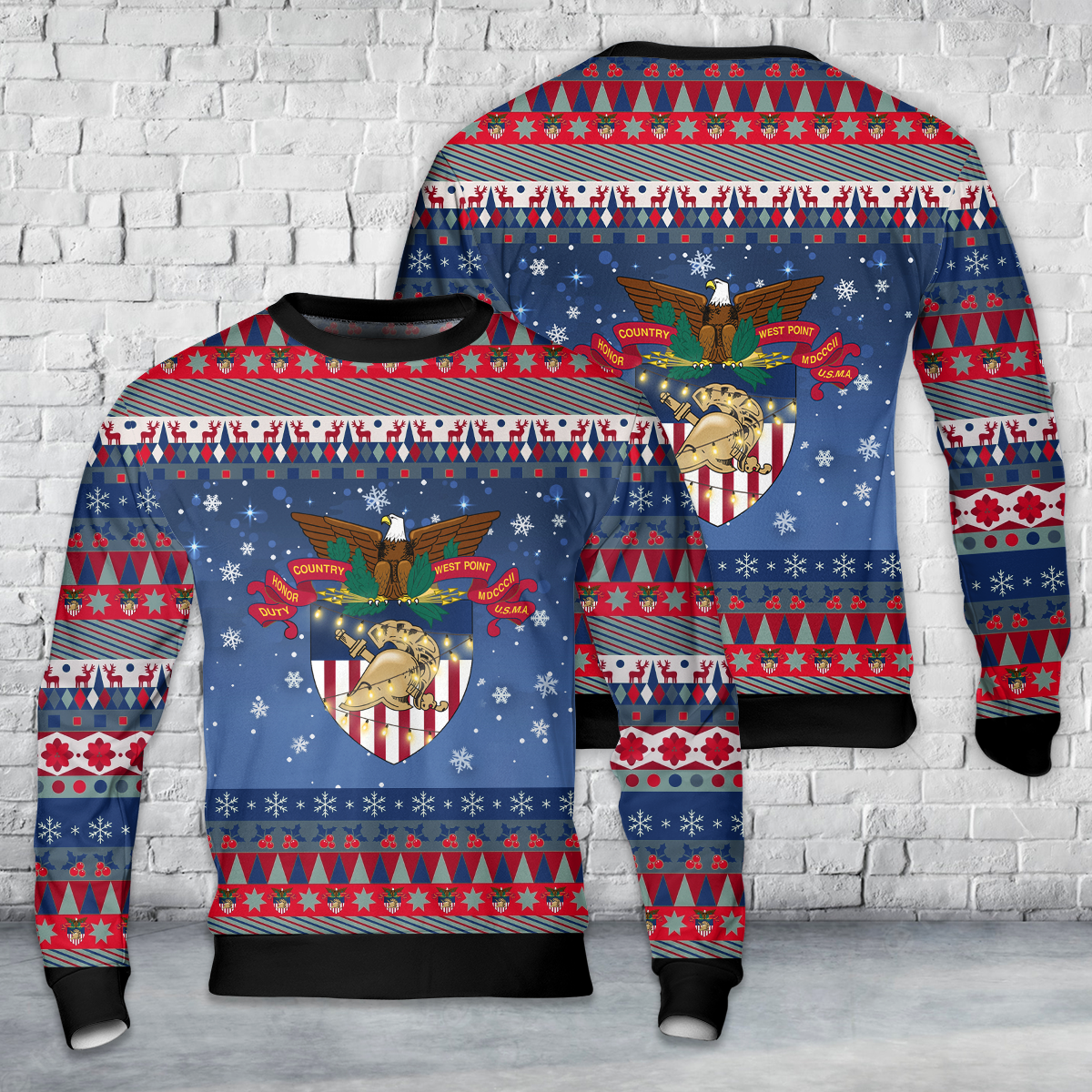 United States Military Academy (USMA) West Point Christmas AOP Sweater