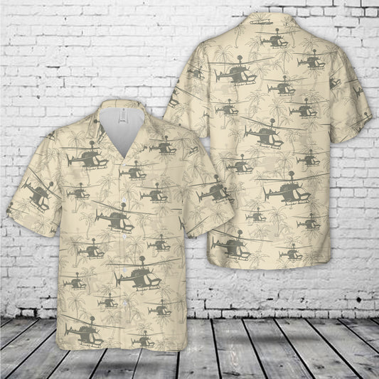 US Army 82nd Airborne Oh-58d Kiowa Warrior Hawaiian Shirt