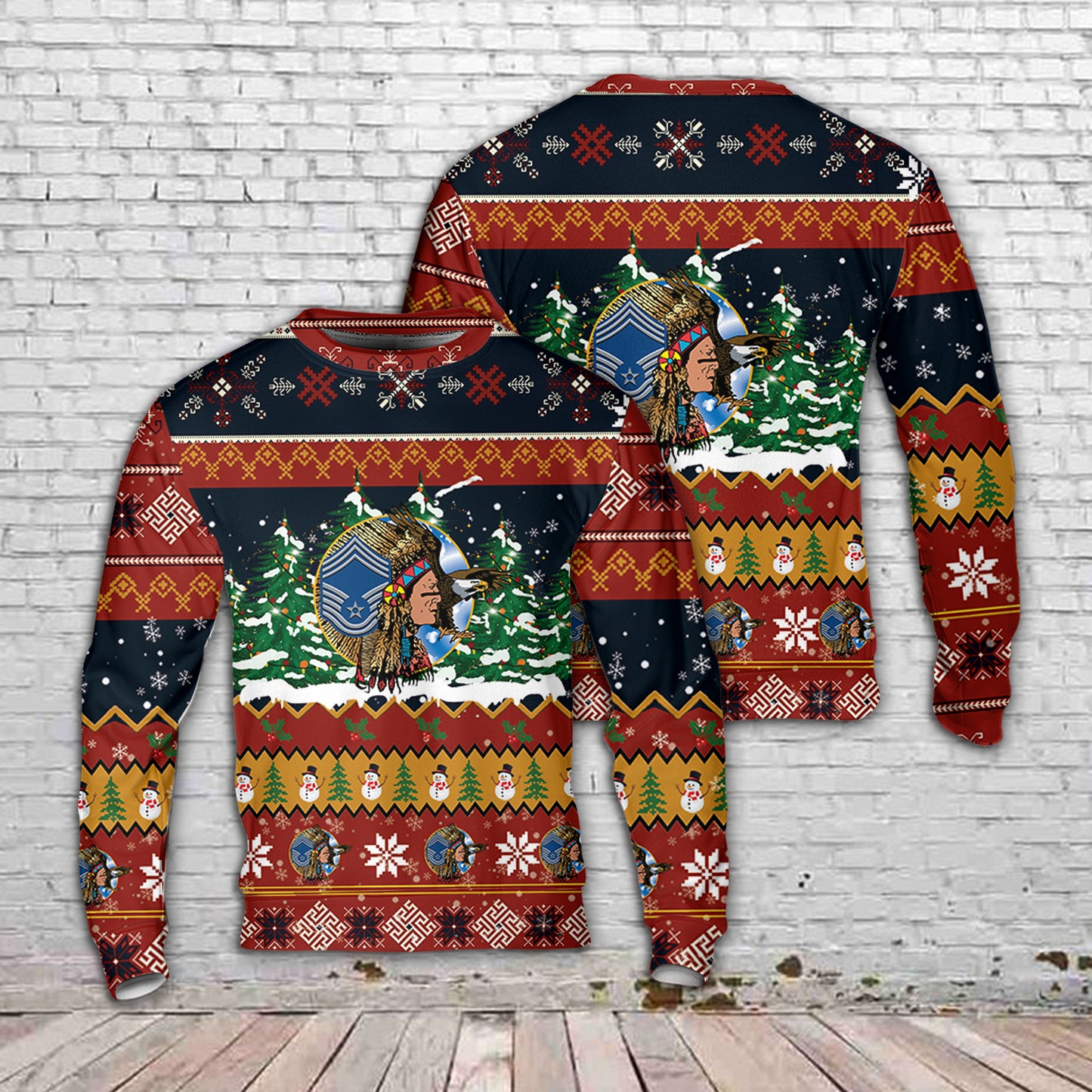 USAF Chief Head - Chief Master Sergeant Of The Air Force Christmas Sweater