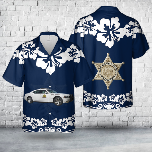 Utah Highway Patrol State Trooper - Dodge Charger Hawaiian Shirt
