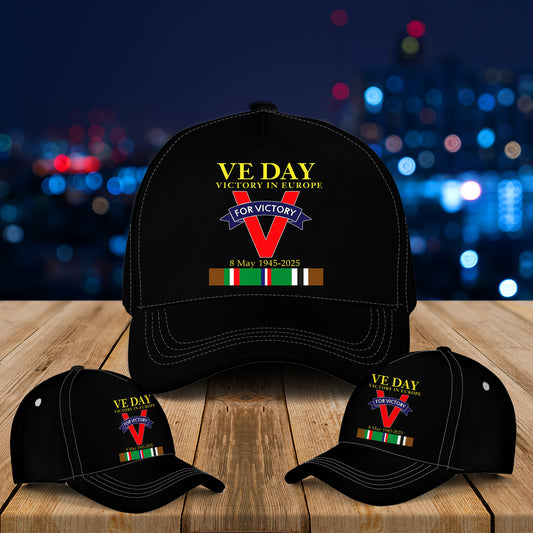 VE DAY 1945 - 2025 Anniversary Baseball Cap