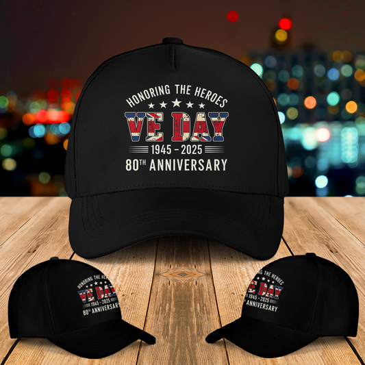 VE Day 2025 Flag 80th anniversary 2025 V-E Day 80th Baseball Cap