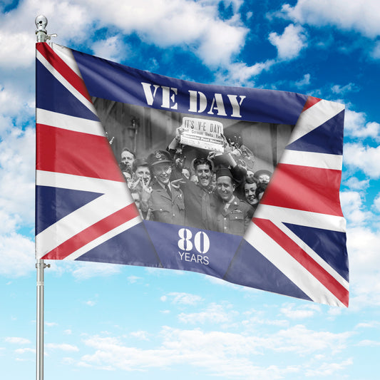 VE Day 80 Years 1945 - 2025 House Flag