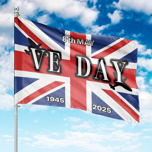 VE Day 80th Anniversary (1945-2025) House Flag