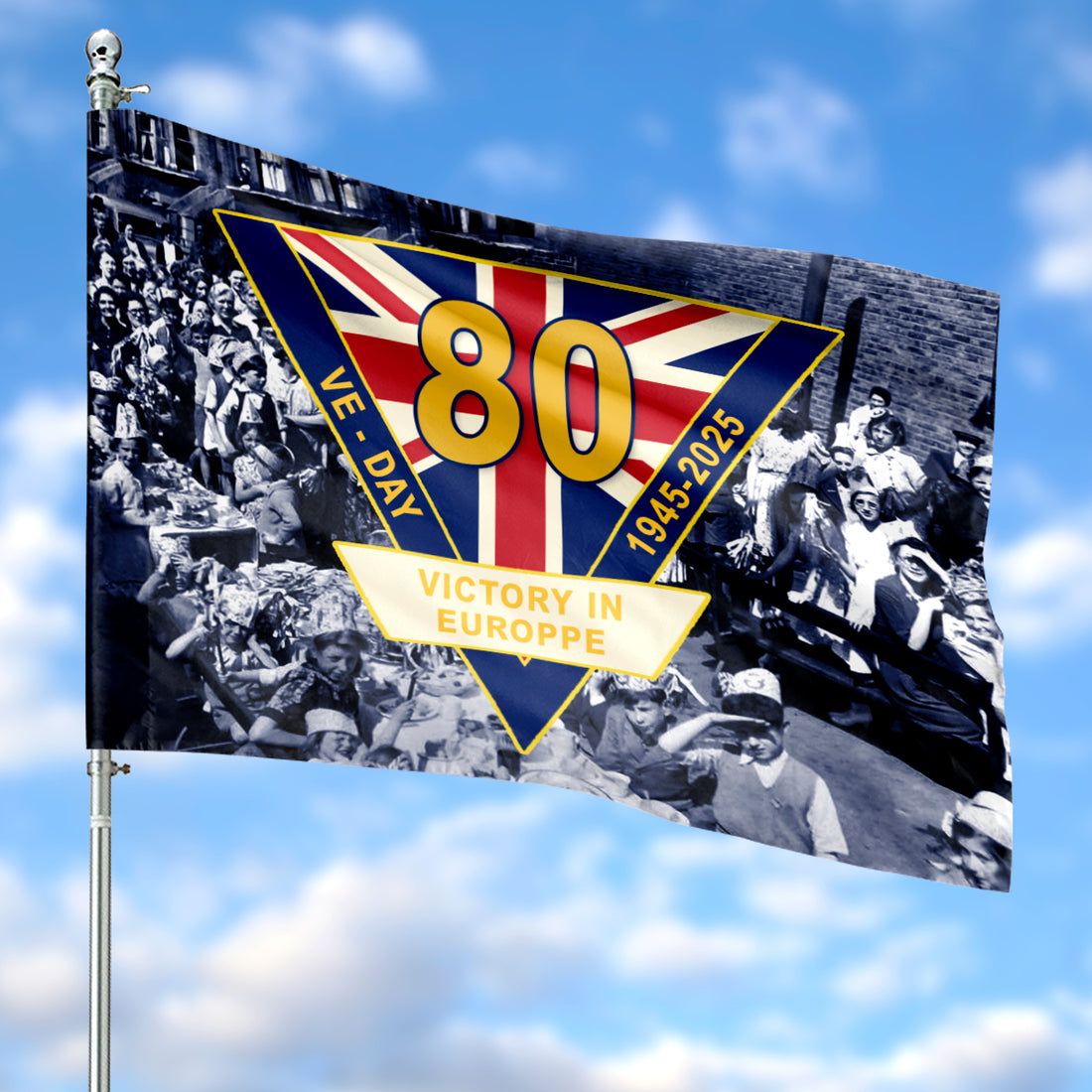 VE Day 80th Anniversary (1945-2025) Flag – Merch Gears