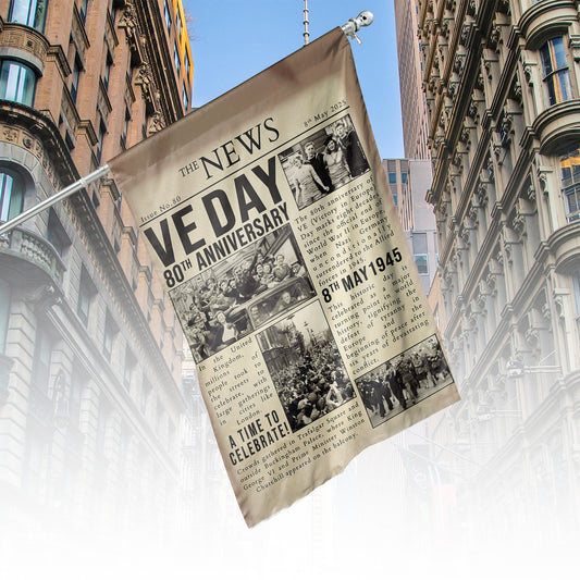 VE Day May 8th 80 Years Victory Vertical House Flag