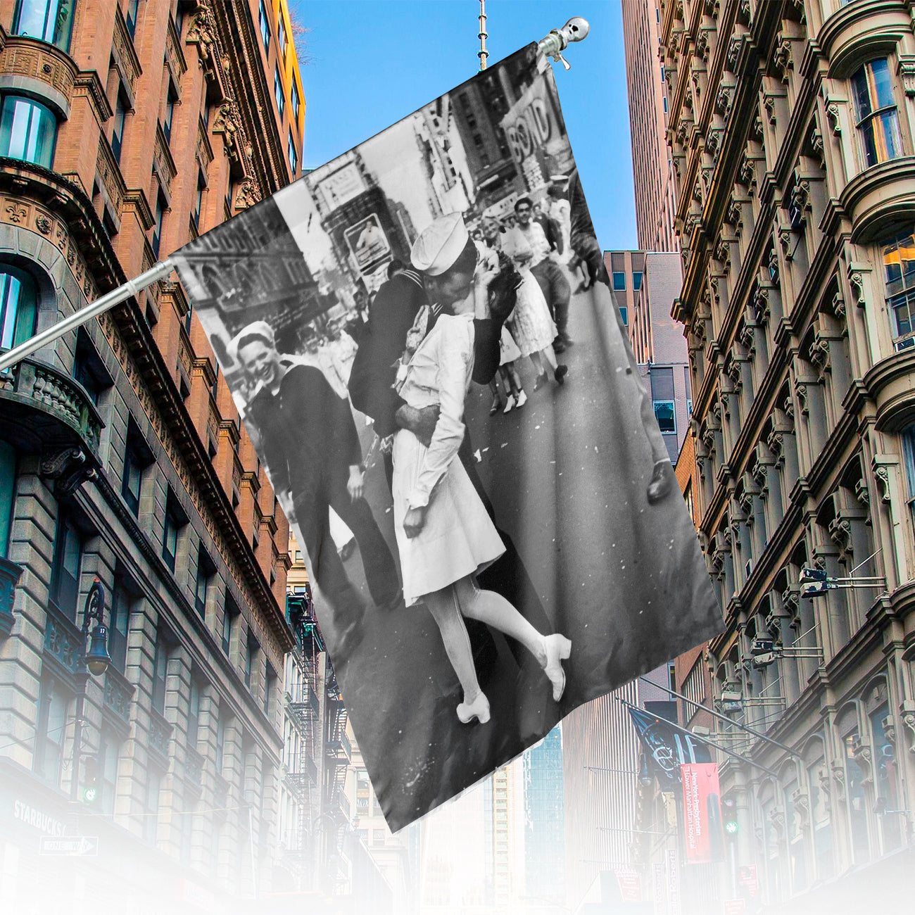 VJ Day Kiss in Times Square Vertical House Flag