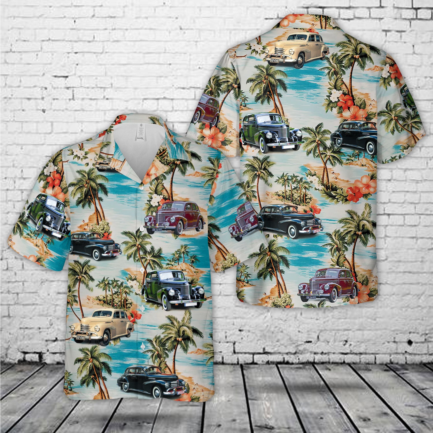 VW Beetle Cabrio Hawaiian Shirt