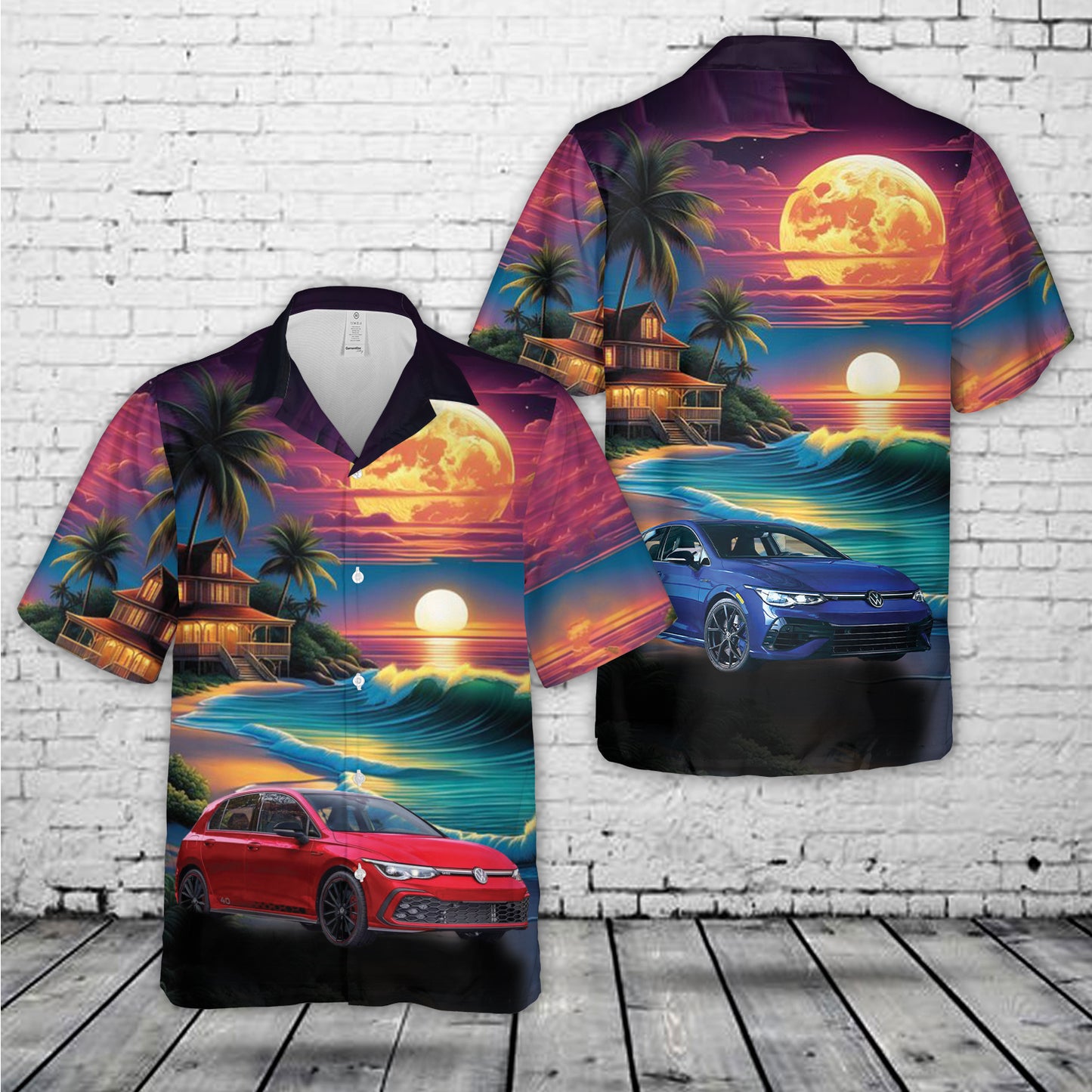 VW Golf GTI Hawaiian Shirt