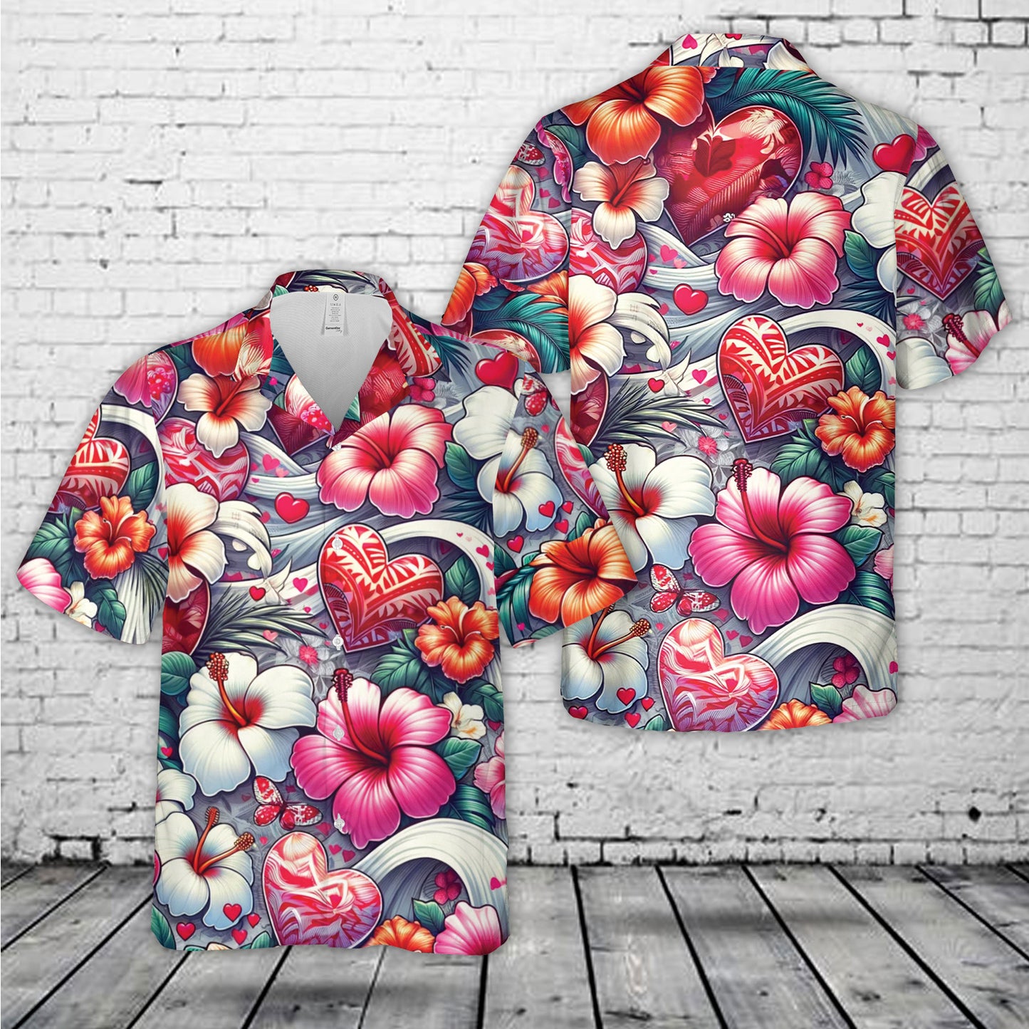 Valentine Hearts Hawaiian Shirt