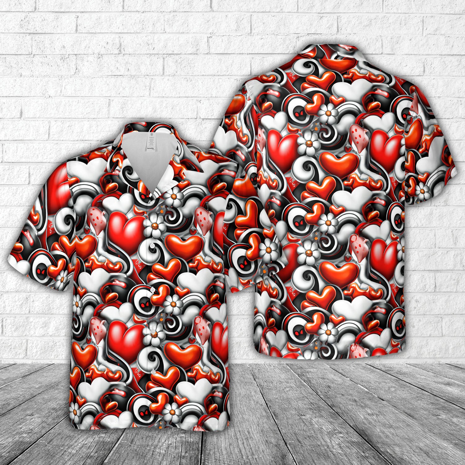 Valentine Hearts Hawaiian Shirt