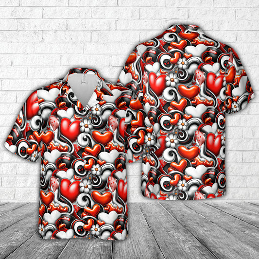 Valentine Hearts Hawaiian Shirt