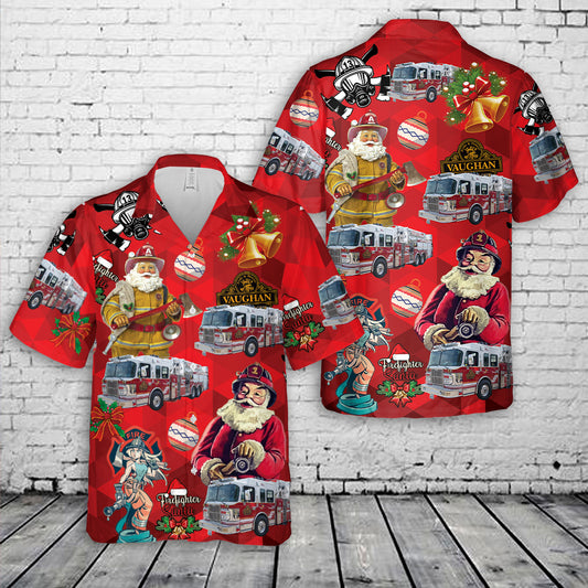 Vaughan Fire and Rescue Services Aerial 737 Christmas Hawaiian Shirt