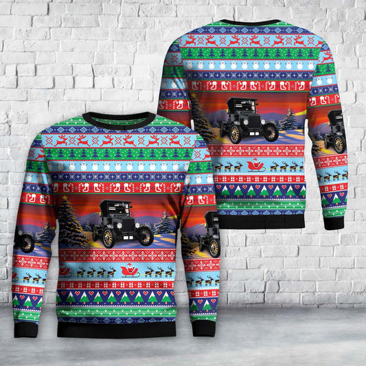 Vehicle Tin Lizzy 1920 Ford Classic Vintage Christmas AOP Sweater