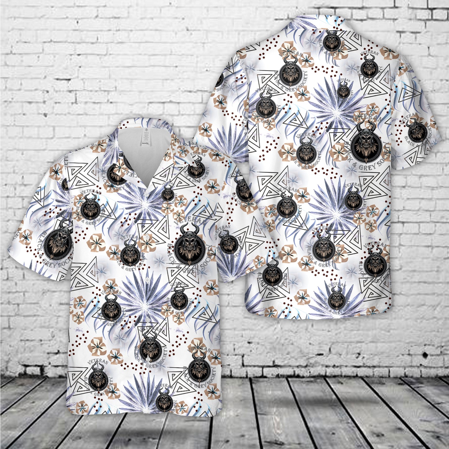 Veteran Black & Grey Society Hawaiian Shirt