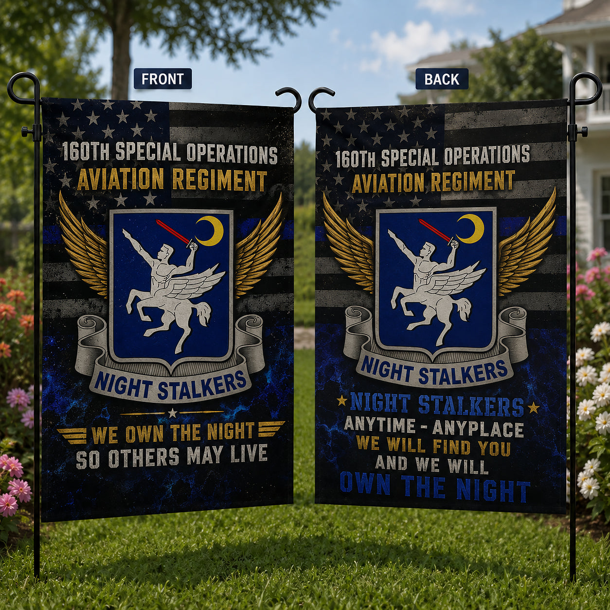 Veteran US Army 160th Special Operations Aviation Regiment Double Sided Garden Flag