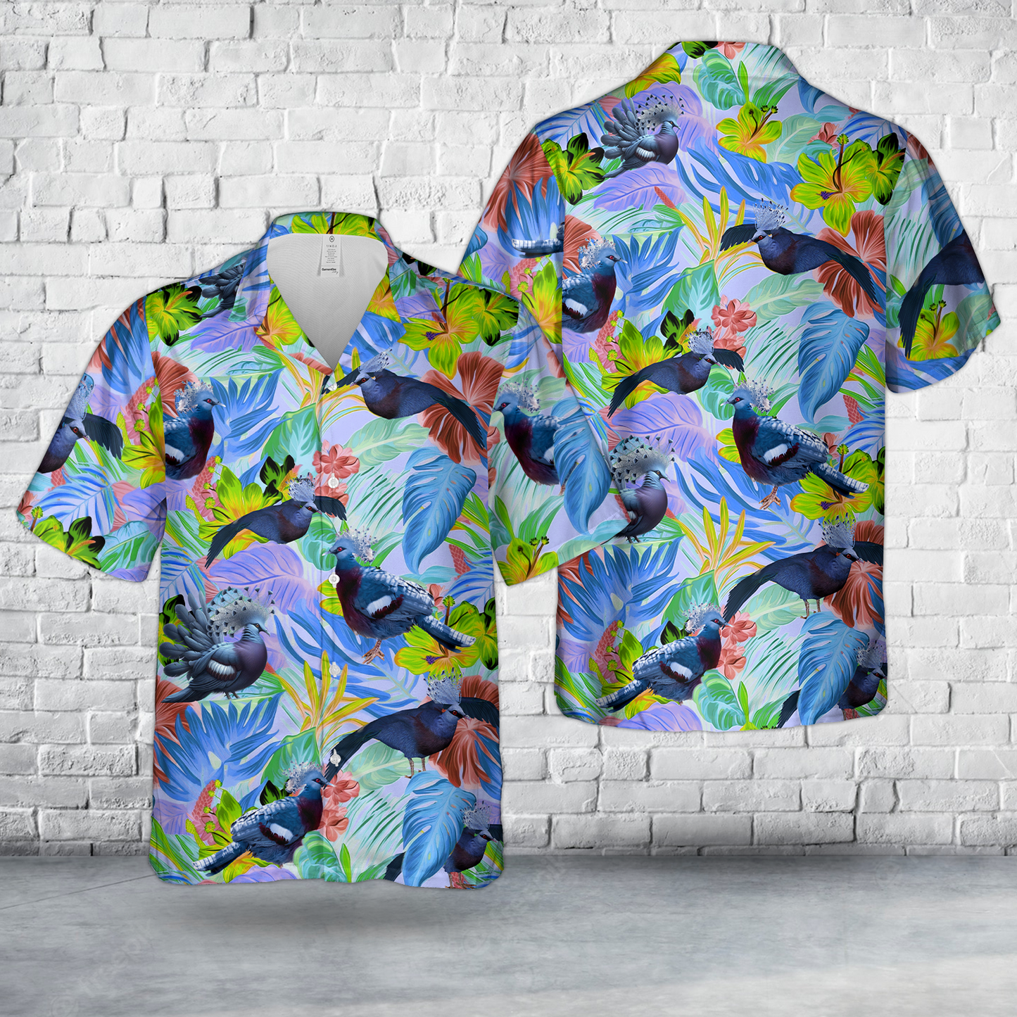 Victoria Crowned Pigeon Hawaiian Shirt