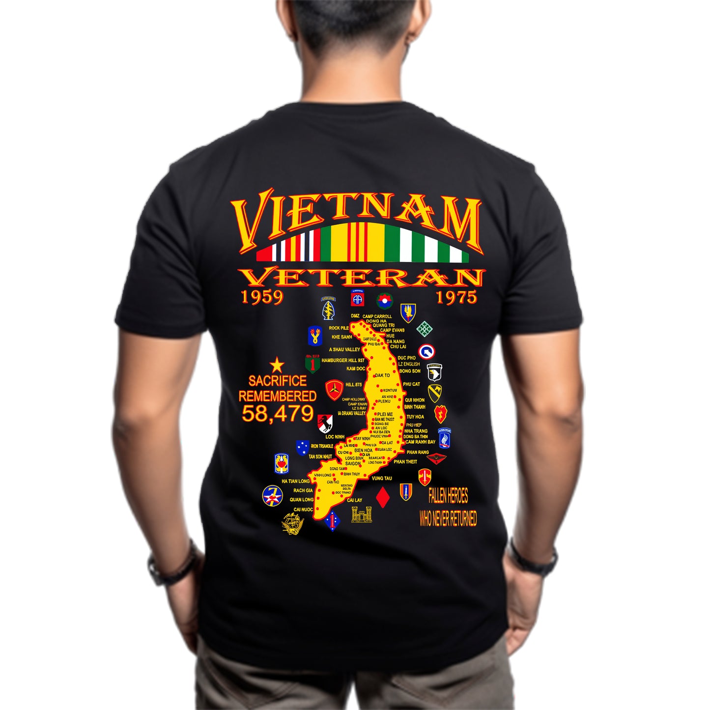 Vietnam Veteran 1959 - 1975 Classic Unisex T-Shirt Gildan 5000 (Made In US) DLQD0507PT02