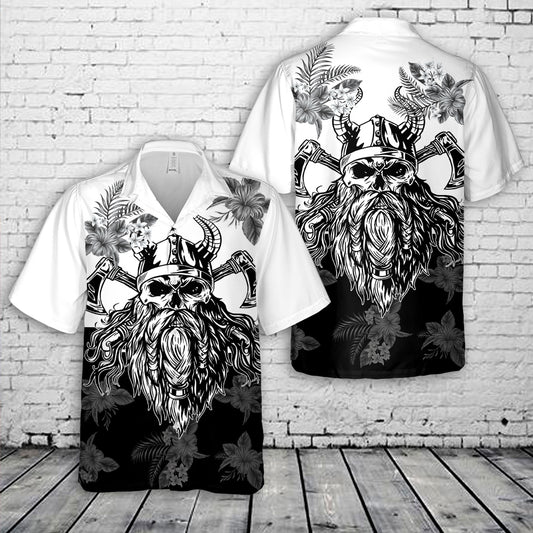 Viking Skull Face Hawaiian Shirt