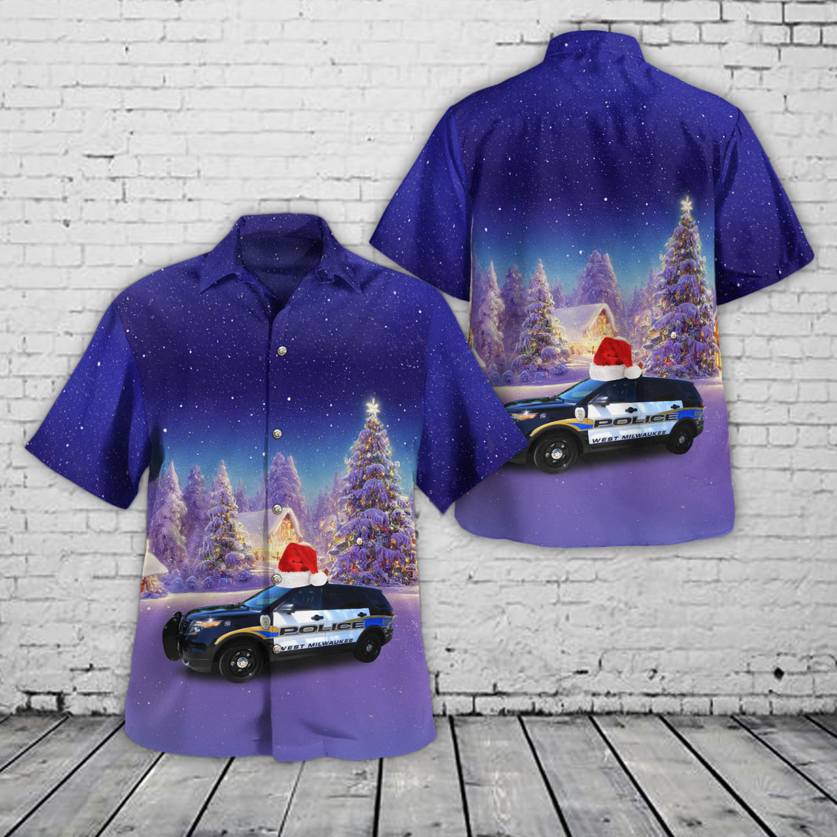Village of West Milwaukee, Wisconsin Police Department Christmas Hawaiian Shirt