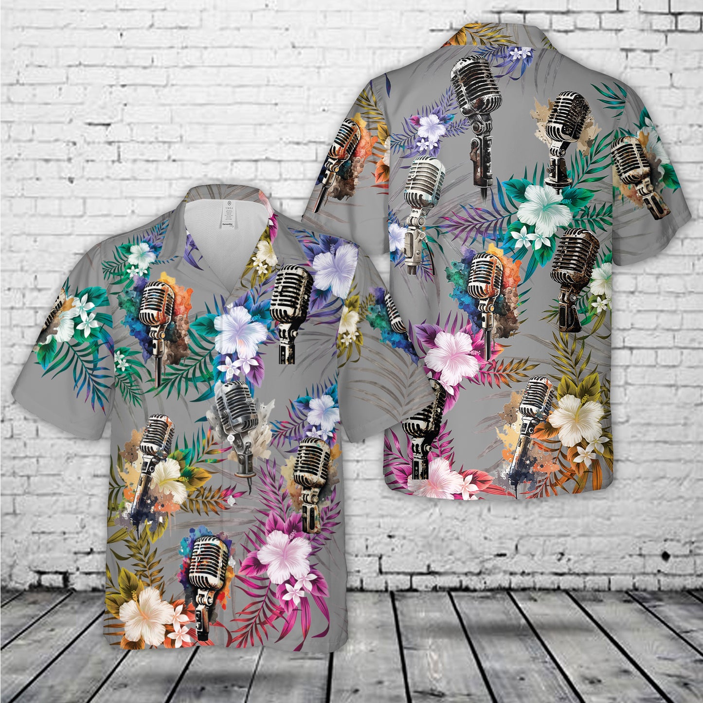 Vintage Condenser Microphone Hawaiian Shirt