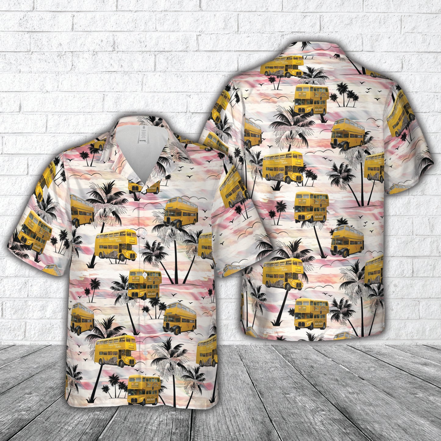 Vintage Double Decker Bus Hawaiian Shirt