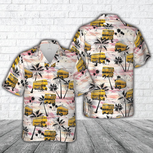 Vintage Double Decker Bus Hawaiian Shirt