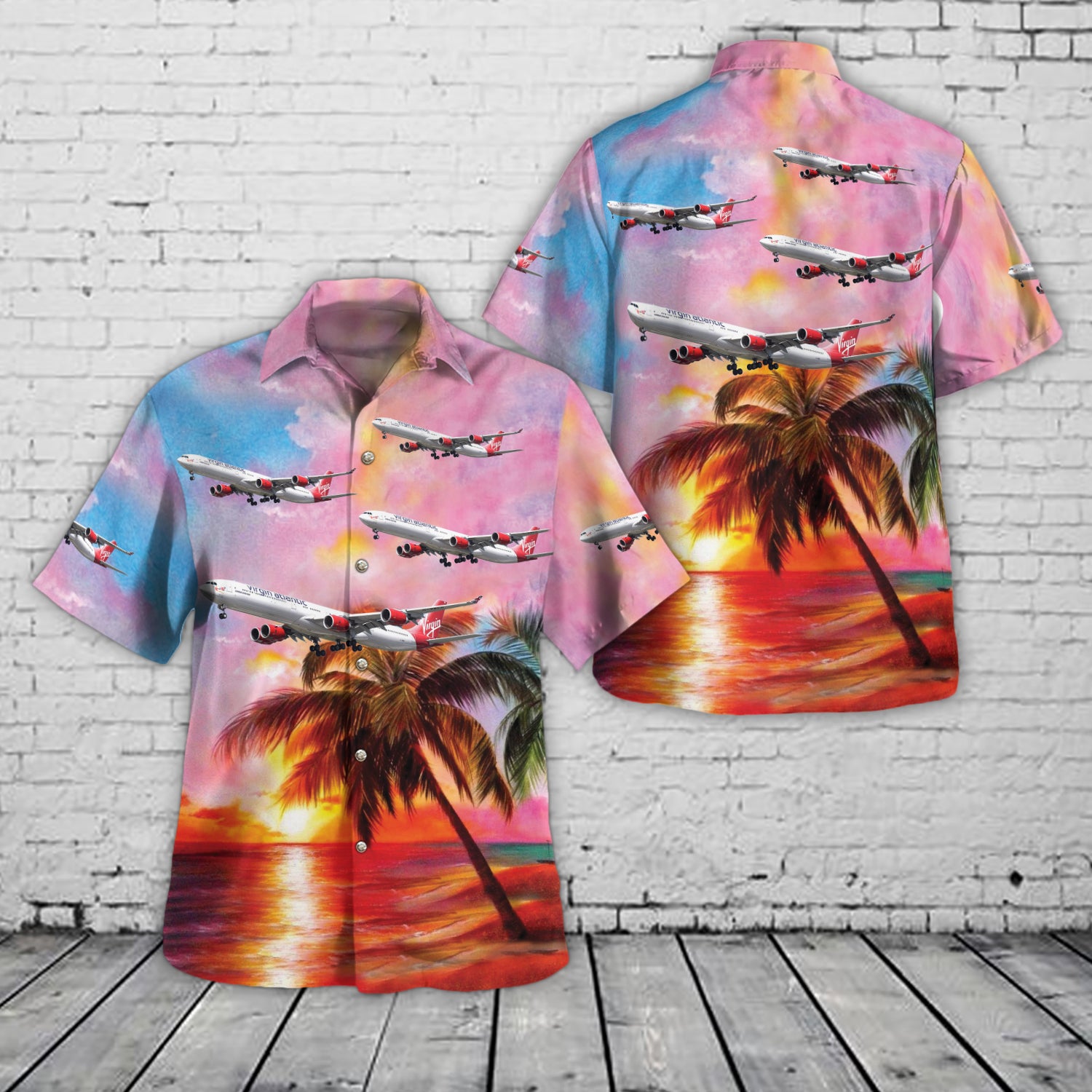 Virgin Atlantic A340-600 Hawaiian Shirt