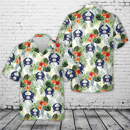 Virginia Flag Crab Hawaiian Shirt