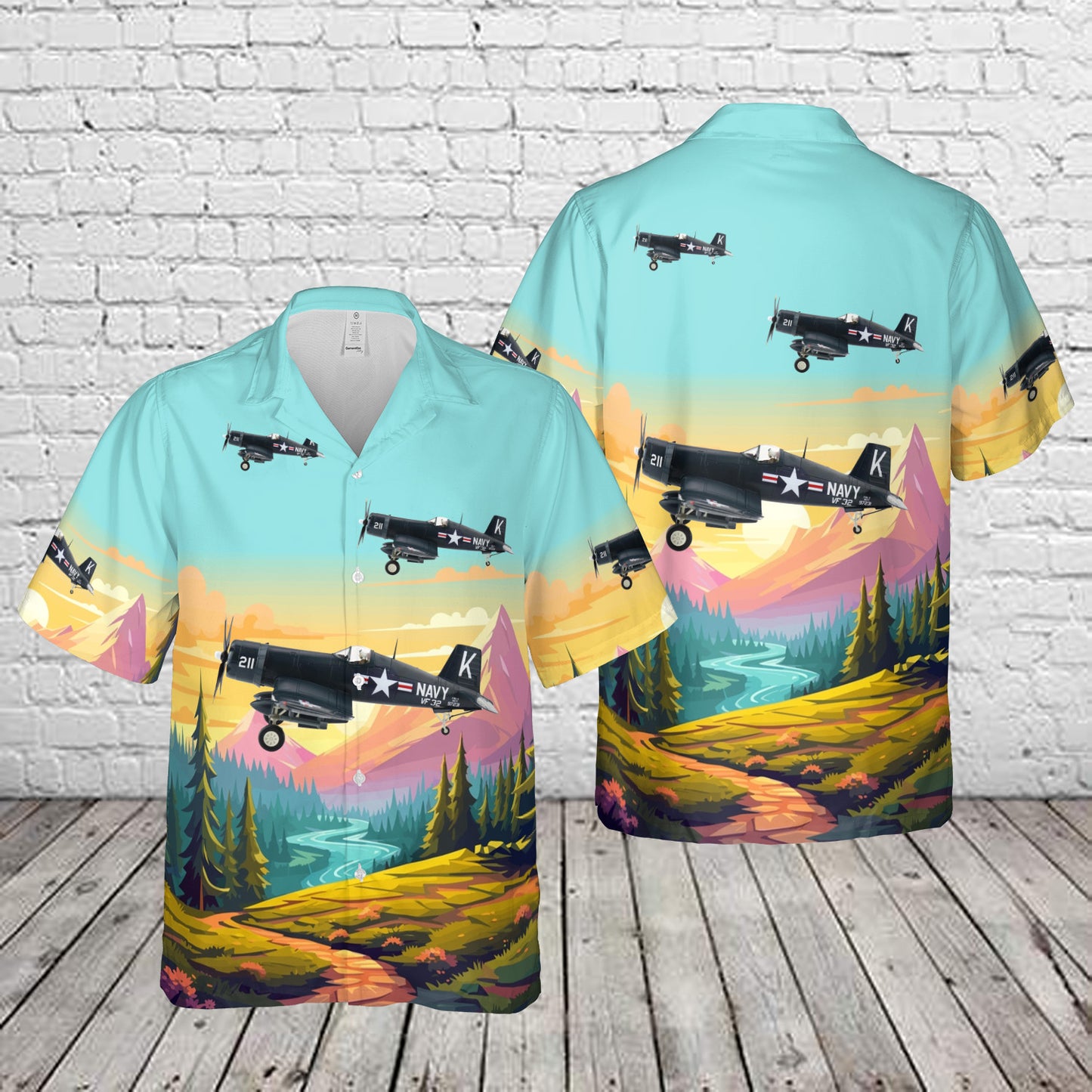 Vought F4U-4 Corsair White 211 Ensign Jesse L. Brown VF-32 U.S. Navy USS Leyte 1950 Hawaiian Shirt