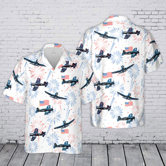 Vought F4U Corsair 4th July 250th Anniversary 1776-2026 Hawaiian Shirt