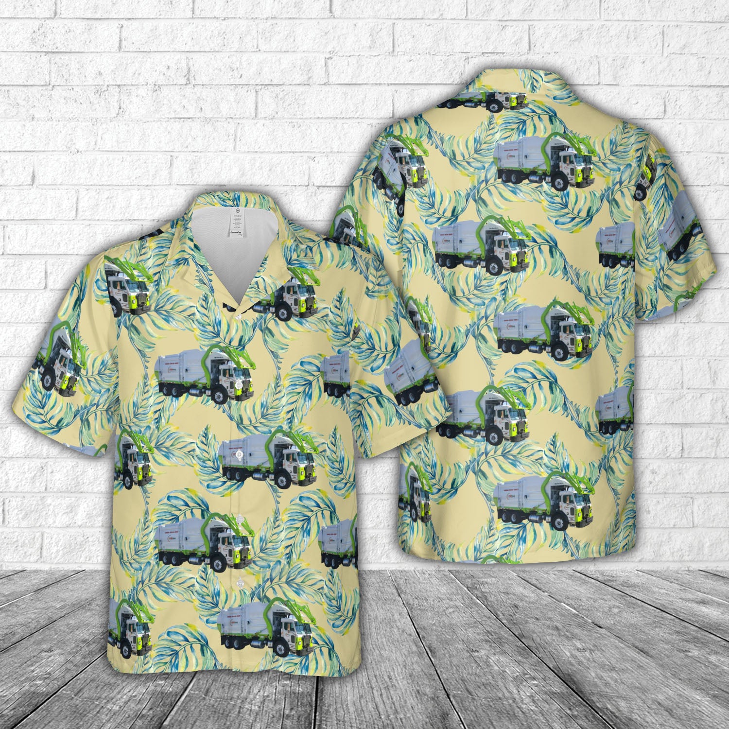 WB Waste Solutions Garbage Truck Hawaiian Shirt