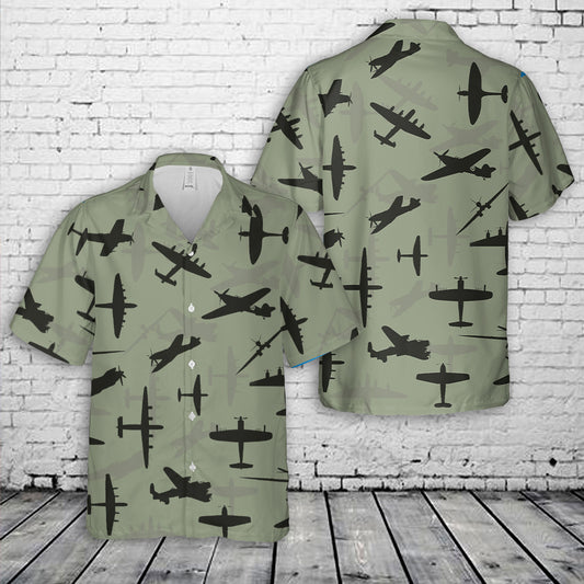 WW2 Aircraft Hawaiian Shirt